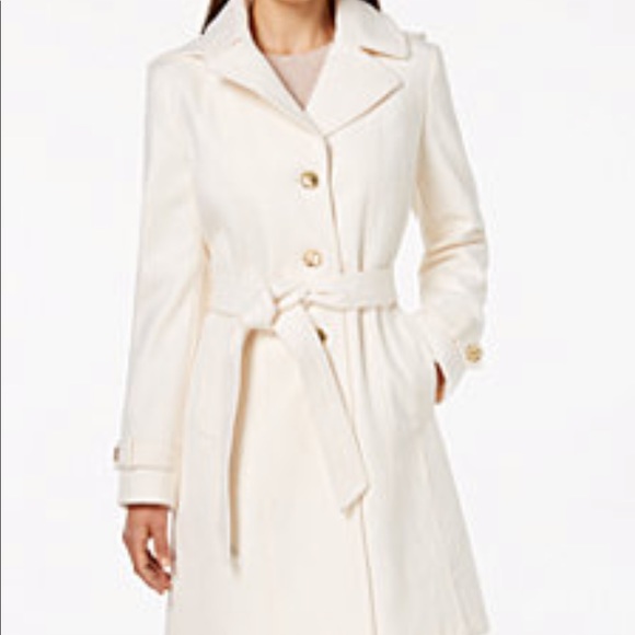 michael kors hooded belted wool coat